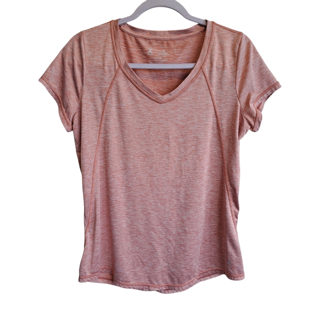 Xersion Womens V Neck Short Sleeve Quick Dry Stretch Fabric Active Shirt Size S